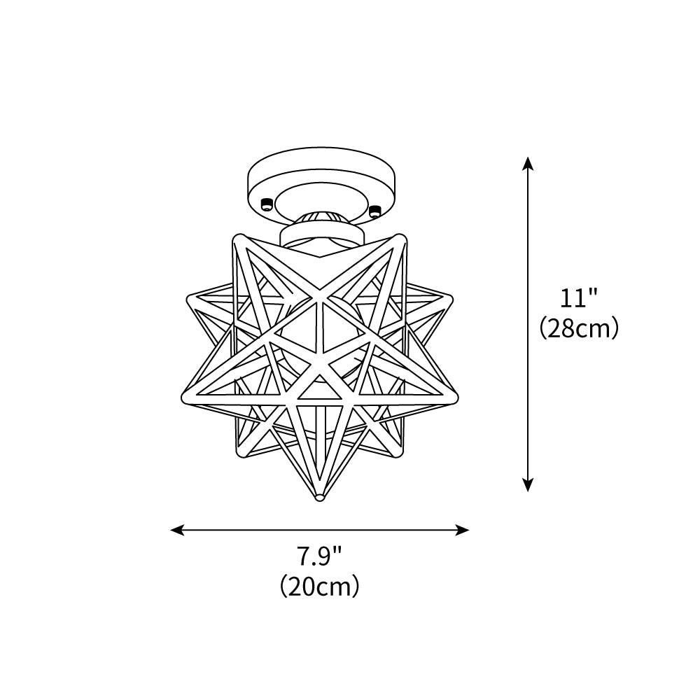 Moravian Star Brass Ceiling Light 7.9" by FIFTH & BEAM — product view 3