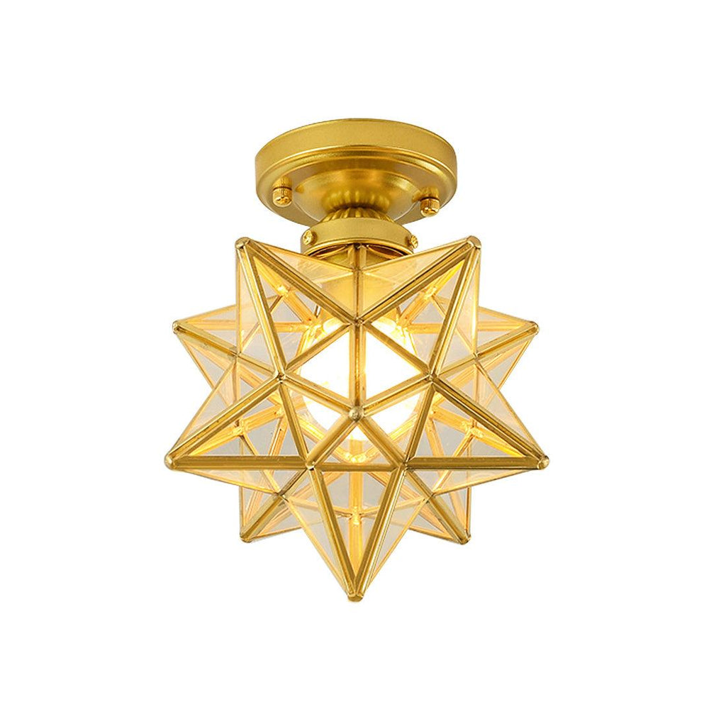 Moravian Star Brass Ceiling Light 7.9" by FIFTH & BEAM — product view 1