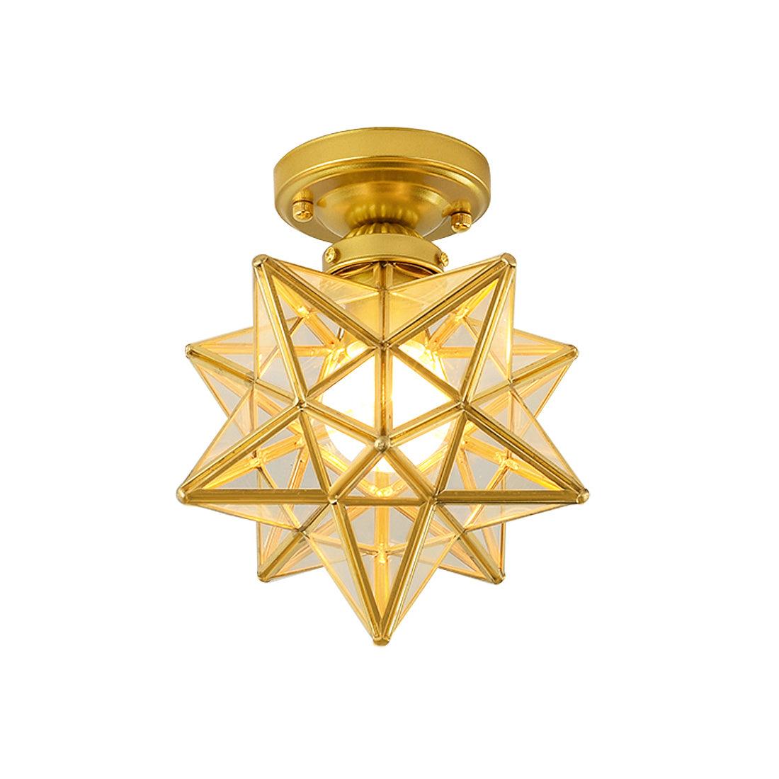 Moravian Star Brass Ceiling Light 7.9" by FIFTH & BEAM — product view 1