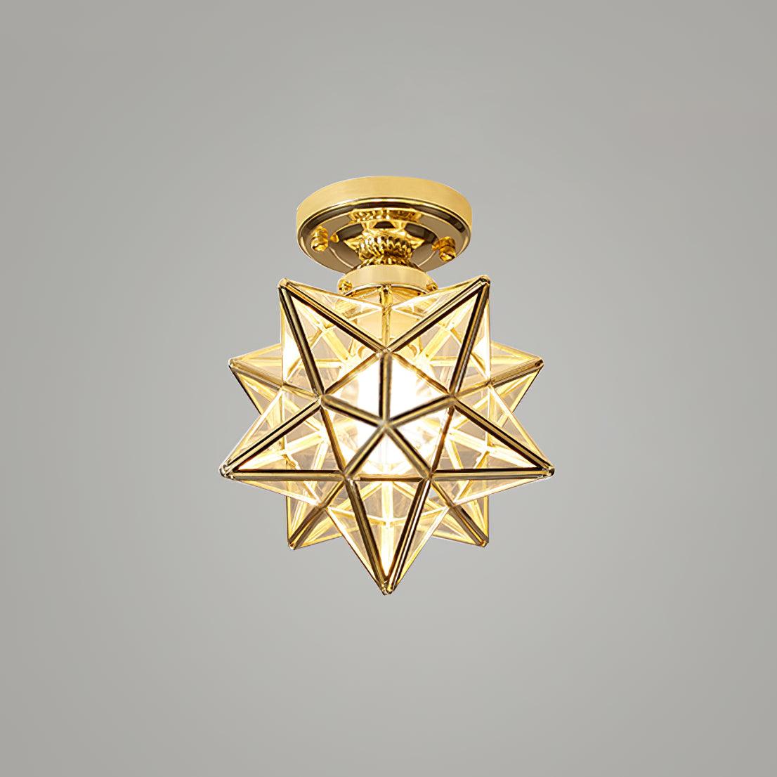 Moravian Star Brass Ceiling Light 7.9" by FIFTH & BEAM — product view 11
