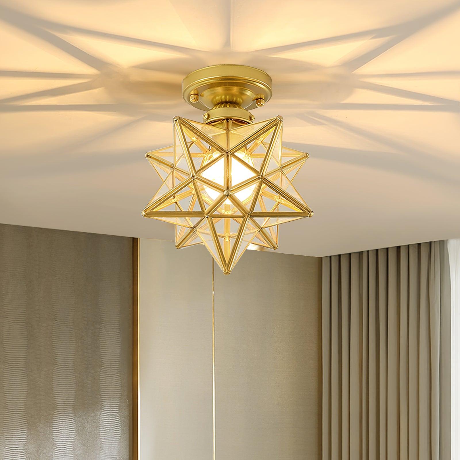 Moravian Star Brass Ceiling Light 7.9" by FIFTH & BEAM — product view 2