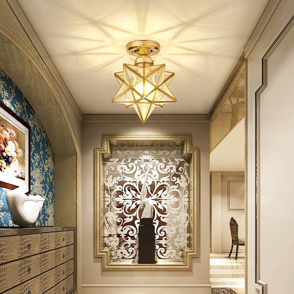 Moravian Star Brass Ceiling Light 7.9" by FIFTH & BEAM — product view 4