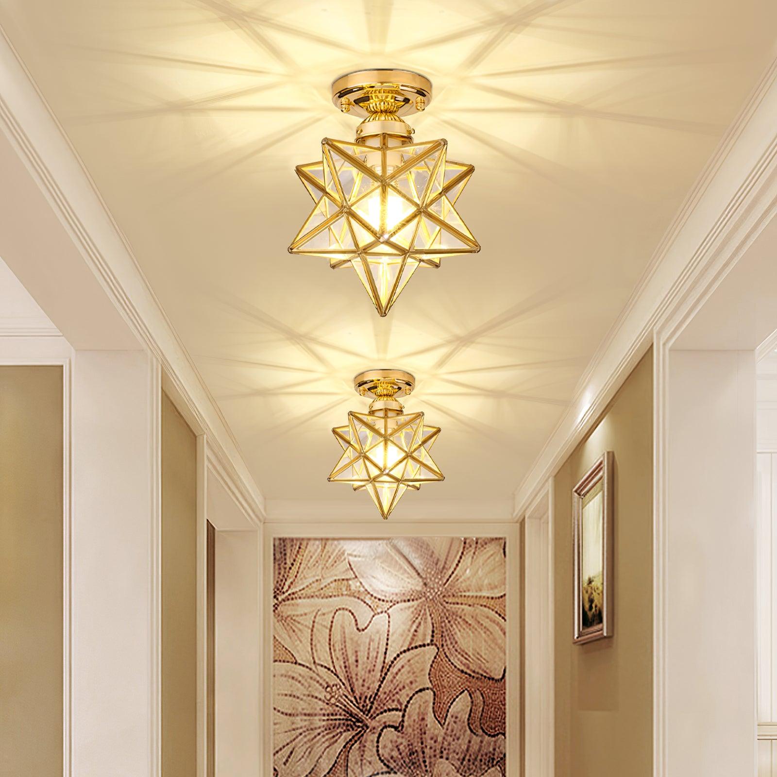 Moravian Star Brass Ceiling Light 7.9" by FIFTH & BEAM — product view 5
