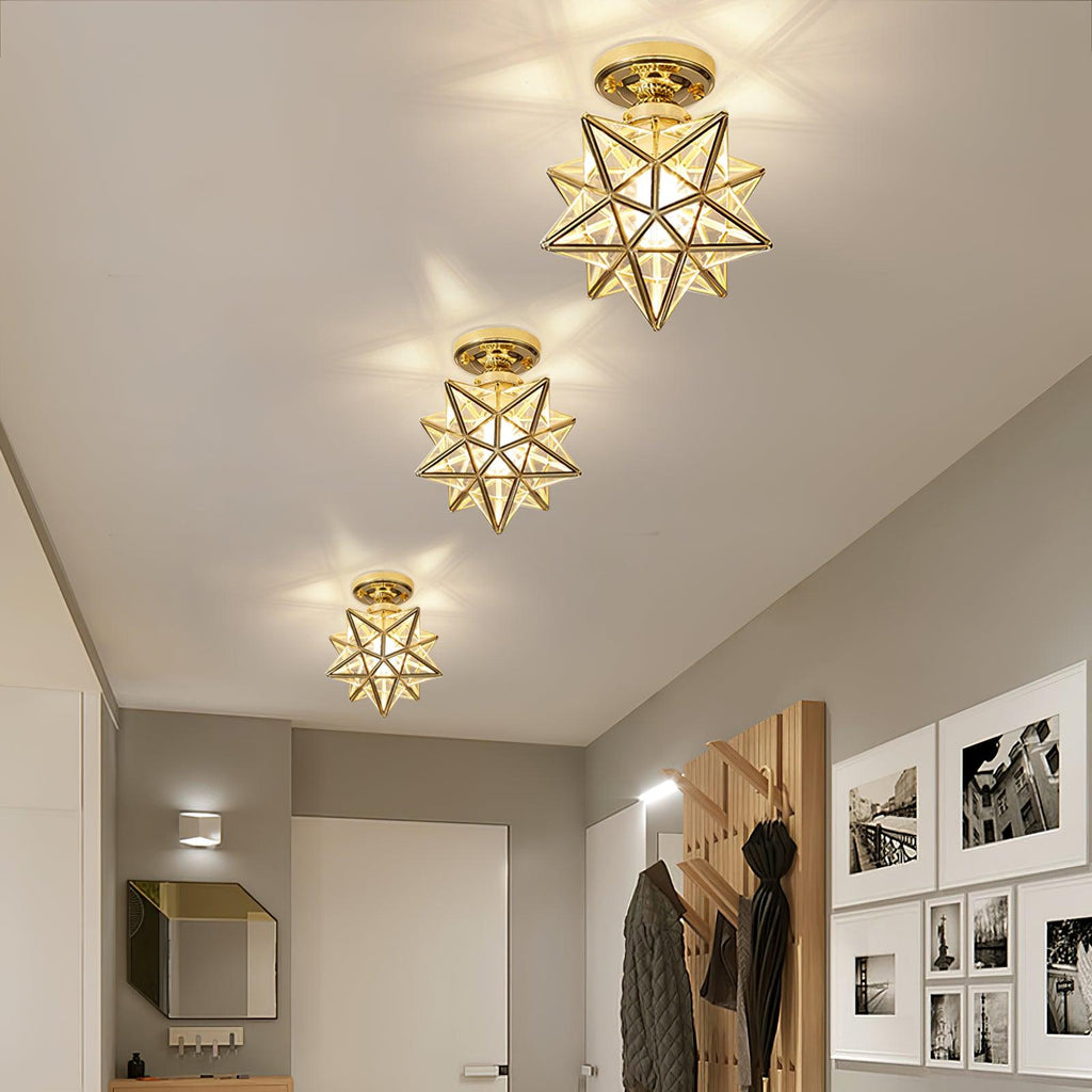 Moravian Star Brass Ceiling Light 7.9" by FIFTH & BEAM — product view 6