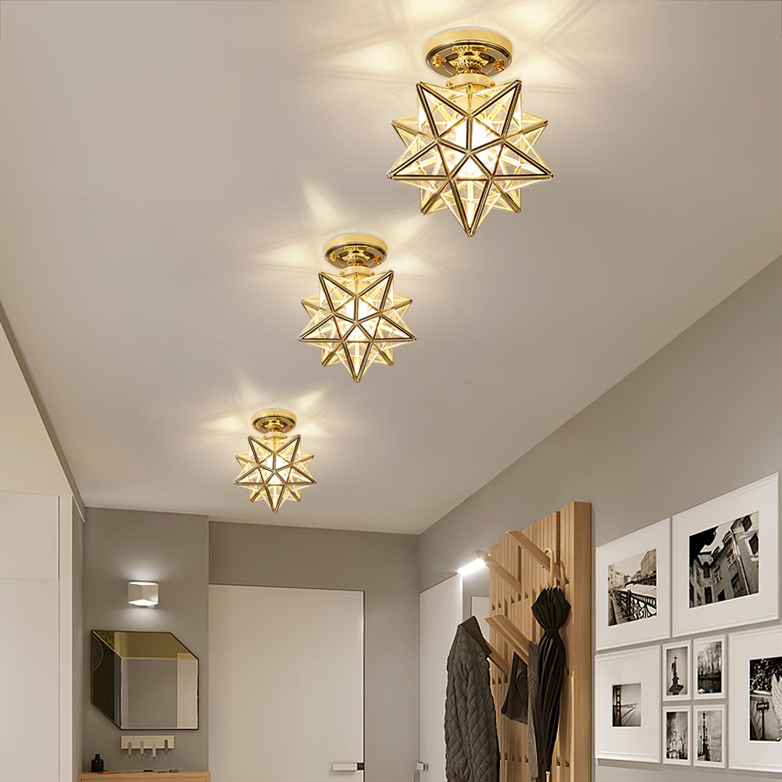 Moravian Star Brass Ceiling Light 7.9" by FIFTH & BEAM — product view 6