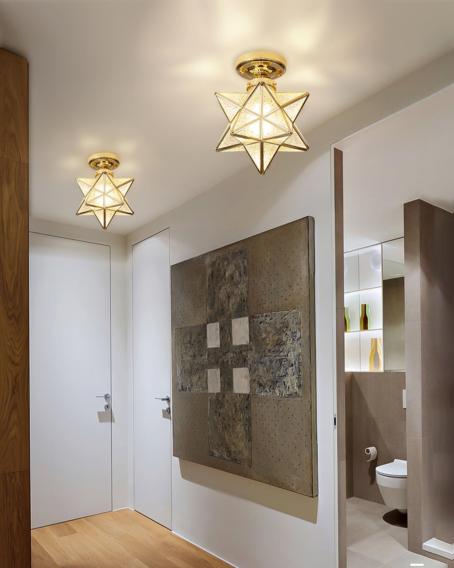 Moravian Star Brass Ceiling Light 7.9" by FIFTH & BEAM — product view 7