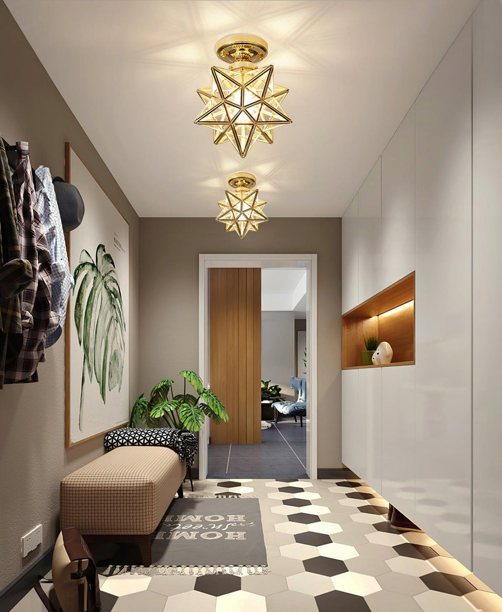 Moravian Star Brass Ceiling Light 7.9" by FIFTH & BEAM — product view 8
