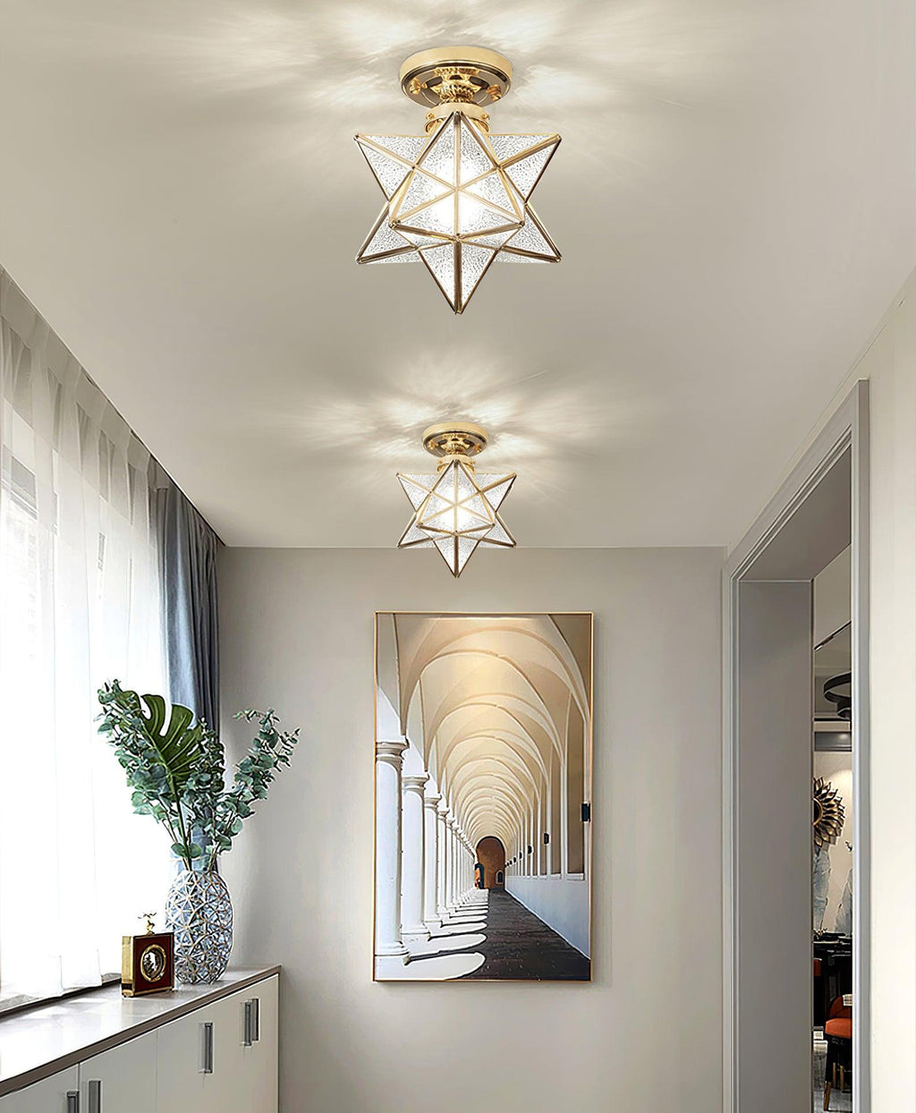 Moravian Star Brass Ceiling Light 7.9" by FIFTH & BEAM — product view 9