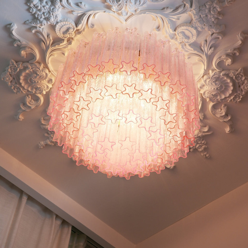 Murano Pink Glass Ceiling Light by FIFTH & BEAM — product view 2