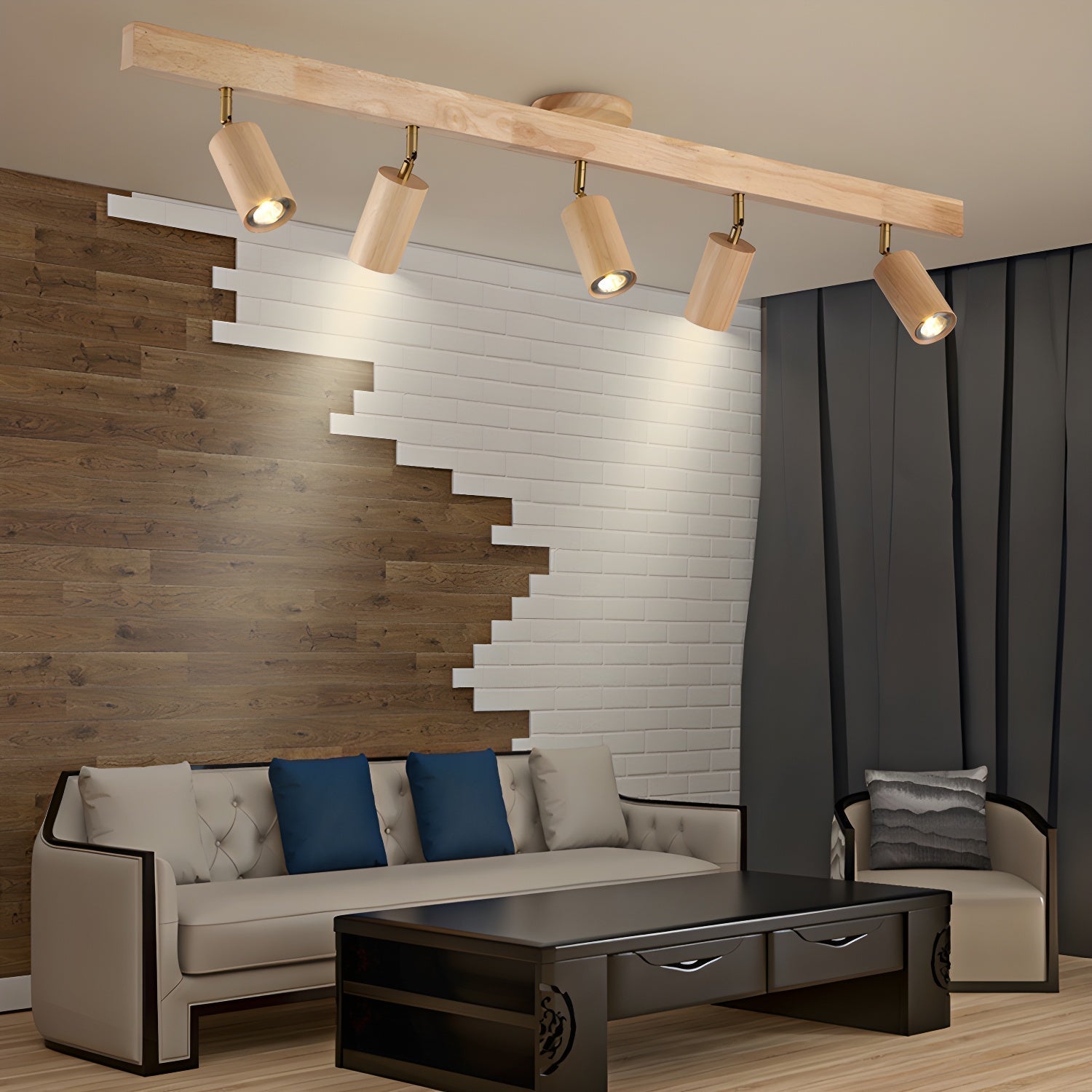 Natural Wood Beam Spotlight Light by FIFTH & BEAM — product view 3