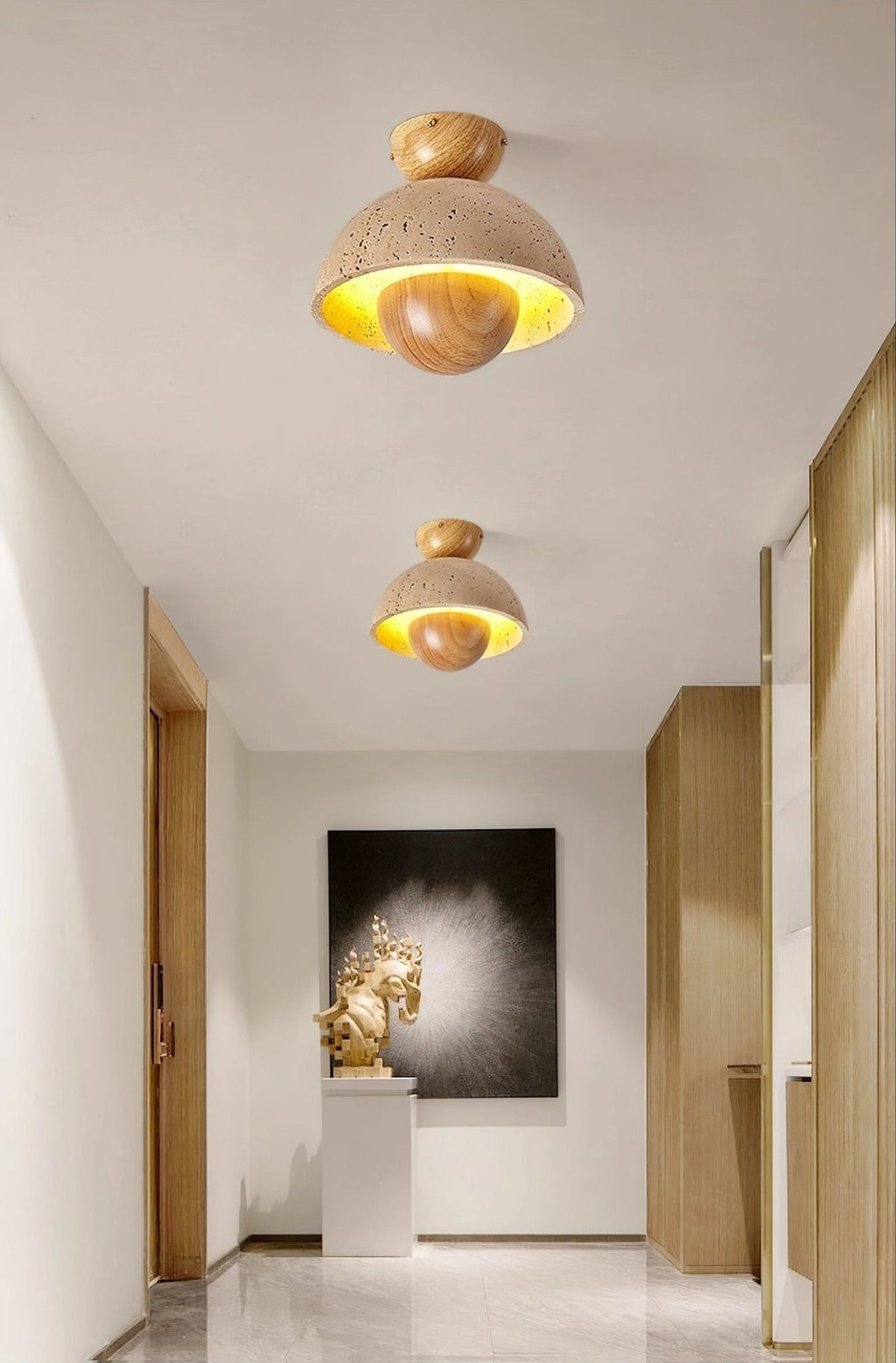 Nerio Travertine Ceiling Light by FIFTH & BEAM — product view 2