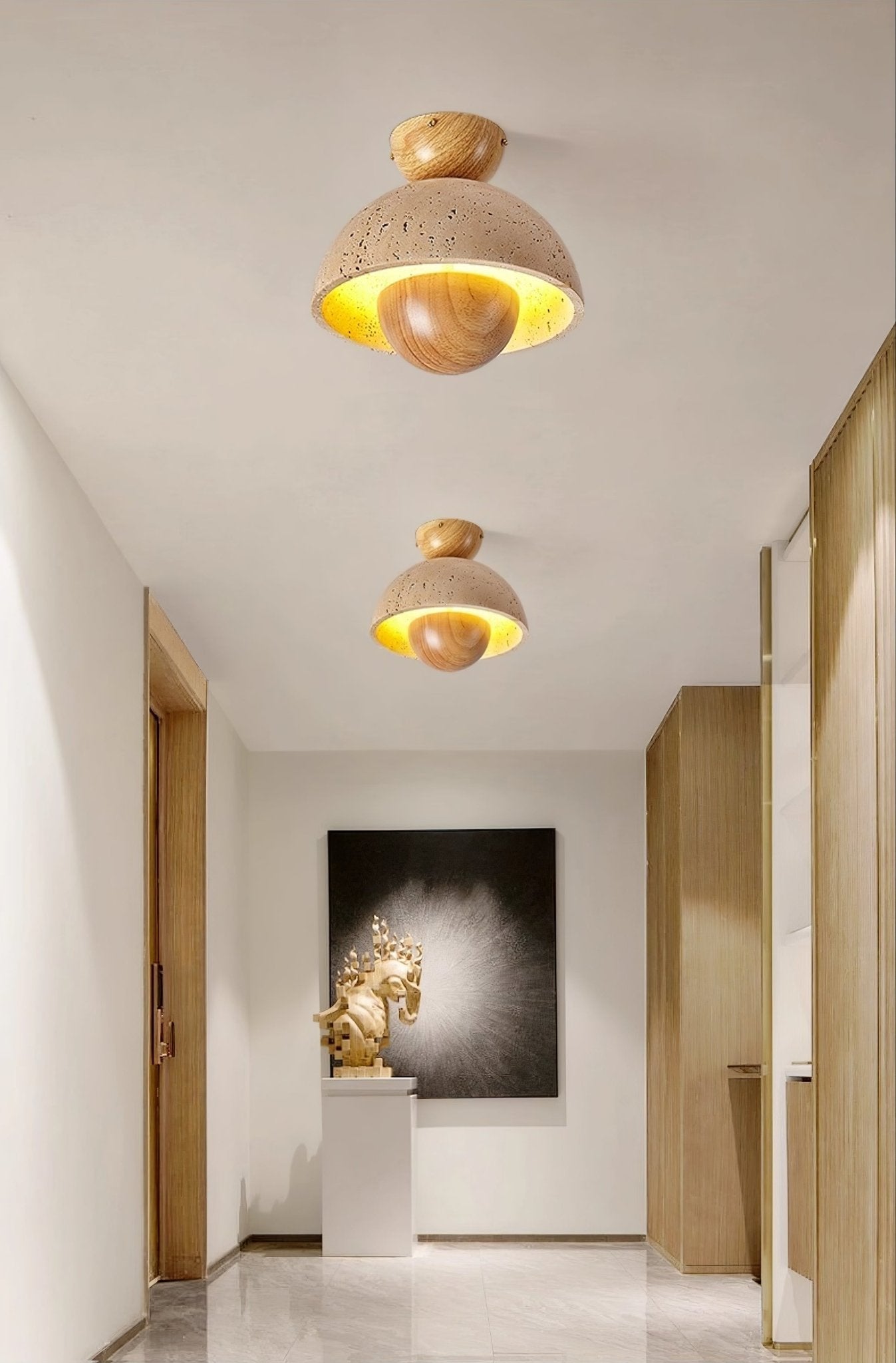 Nerio Travertine Ceiling Light by FIFTH & BEAM — product view 2