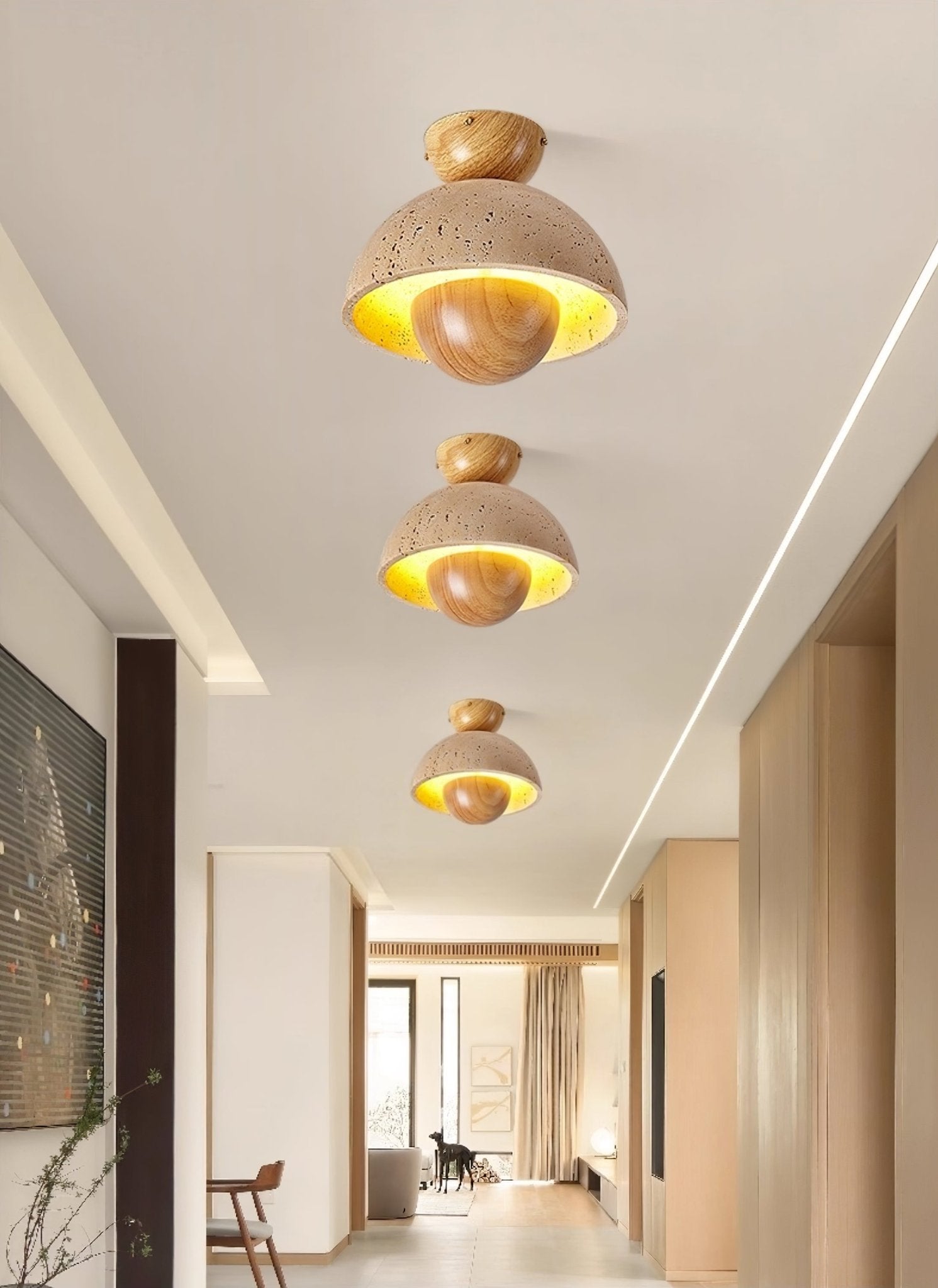 Nerio Travertine Ceiling Light by FIFTH & BEAM — product view 13