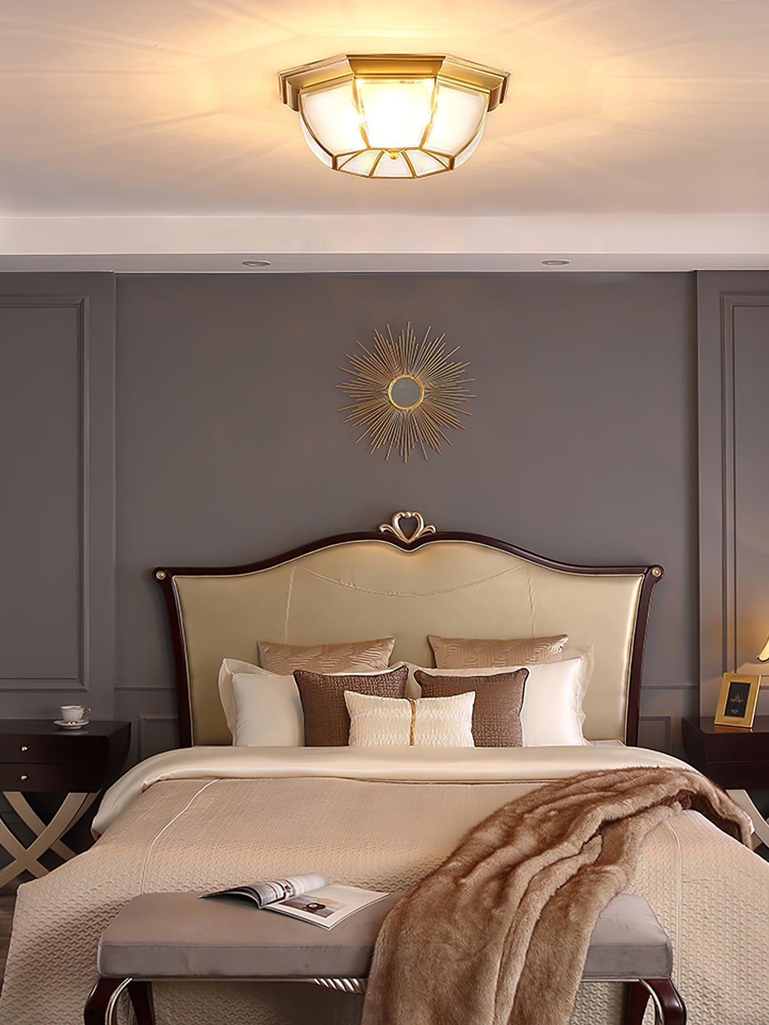 Bowl Shaped Brass Ceiling Lamp by FIFTH & BEAM — product view 4