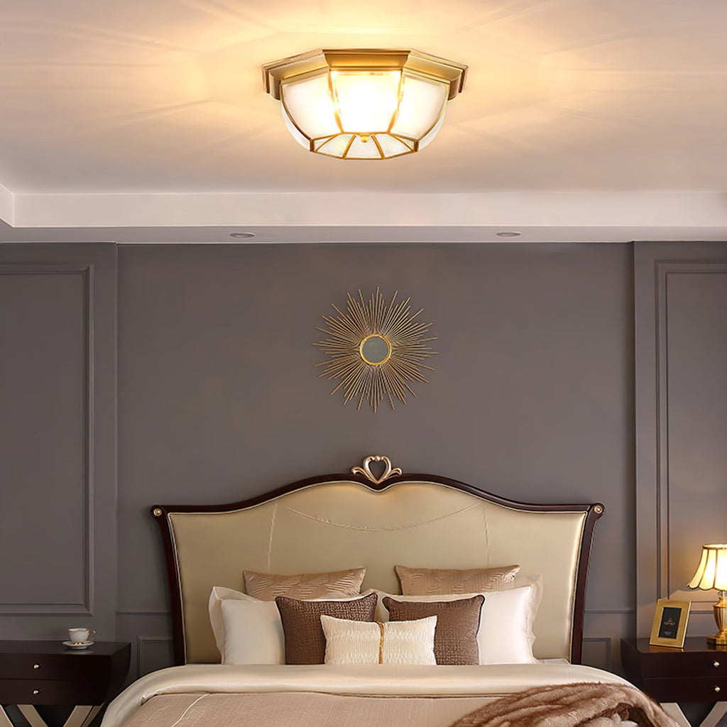 Bowl Shaped Brass Ceiling Lamp by FIFTH & BEAM — product view 3