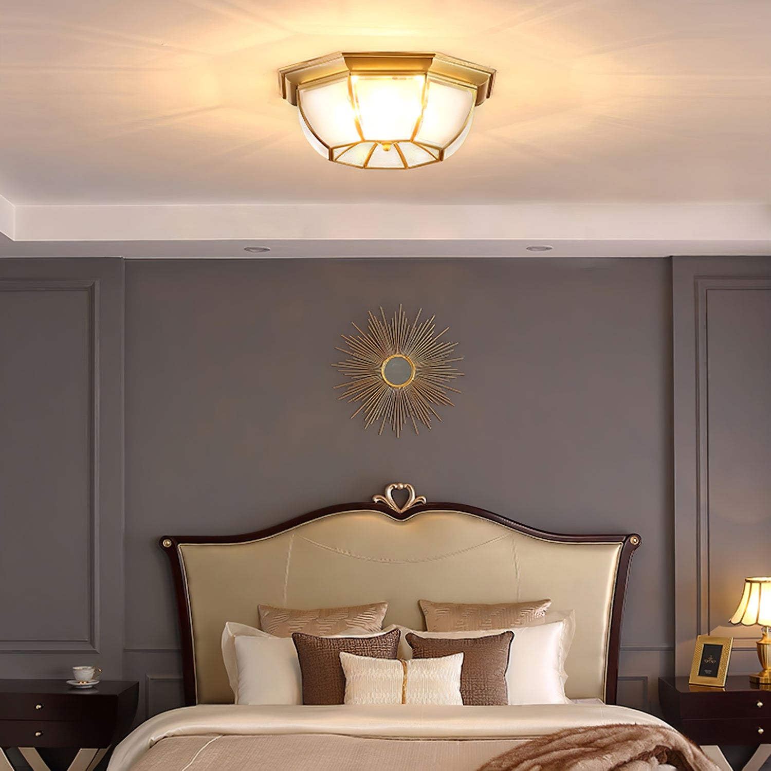 Bowl Shaped Brass Ceiling Lamp by FIFTH & BEAM — product view 3
