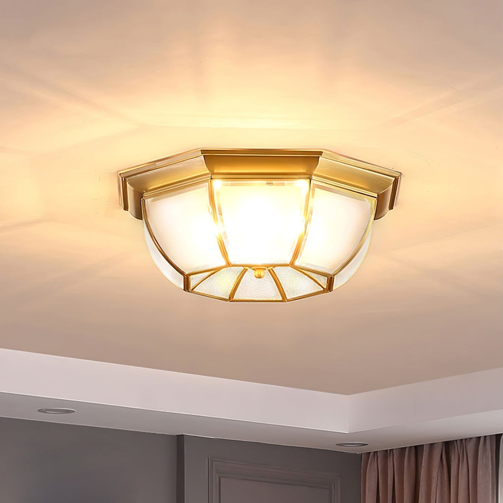 Bowl Shaped Brass Ceiling Lamp by FIFTH & BEAM — product view 2
