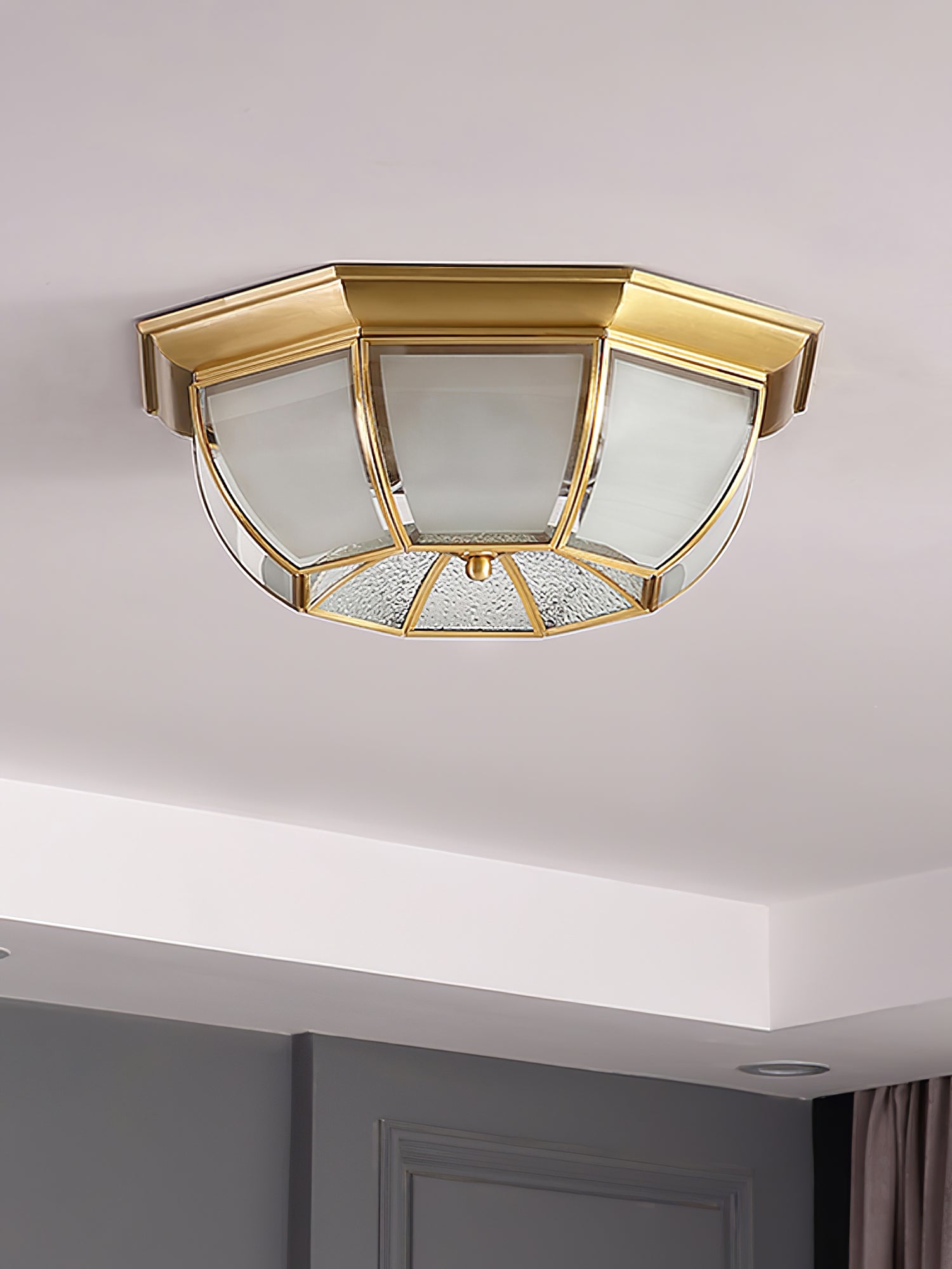 Bowl Shaped Brass Ceiling Lamp by FIFTH & BEAM — product view 10