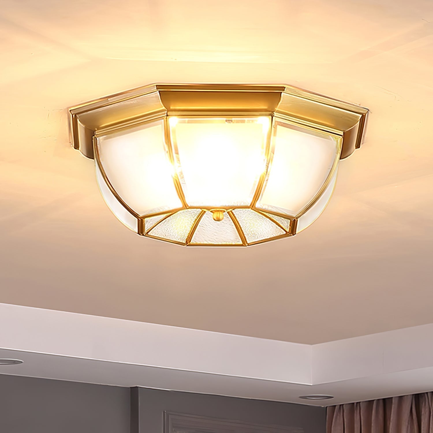 Bowl Shaped Brass Ceiling Lamp by FIFTH & BEAM — product view 11