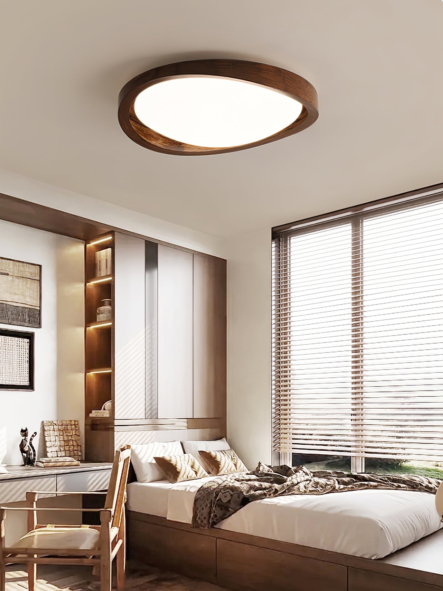 Walnut Curved Edge Ceiling Light by FIFTH & BEAM — product view 6