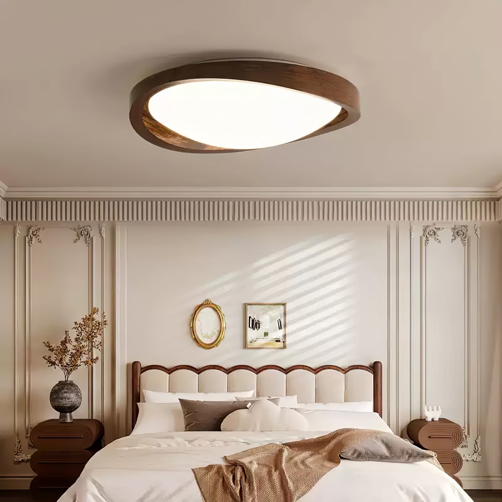 Walnut Curved Edge Ceiling Light by FIFTH & BEAM — product view 2
