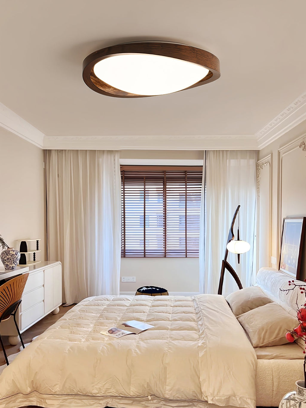 Walnut Curved Edge Ceiling Light by FIFTH & BEAM — product view 3