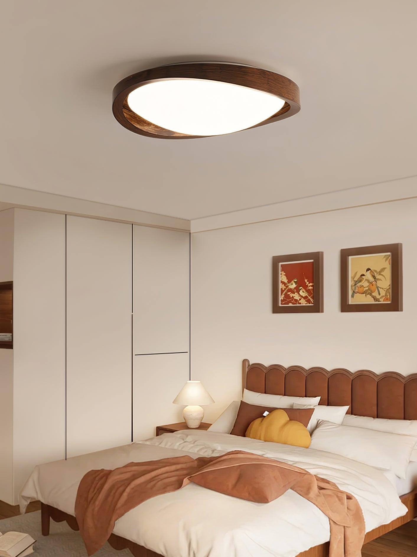 Walnut Curved Edge Ceiling Light by FIFTH & BEAM — product view 4