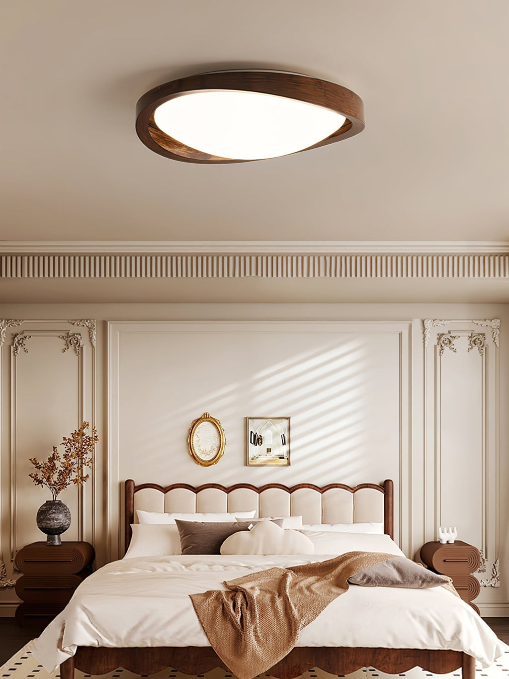 Walnut Curved Edge Ceiling Light by FIFTH & BEAM — product view 5