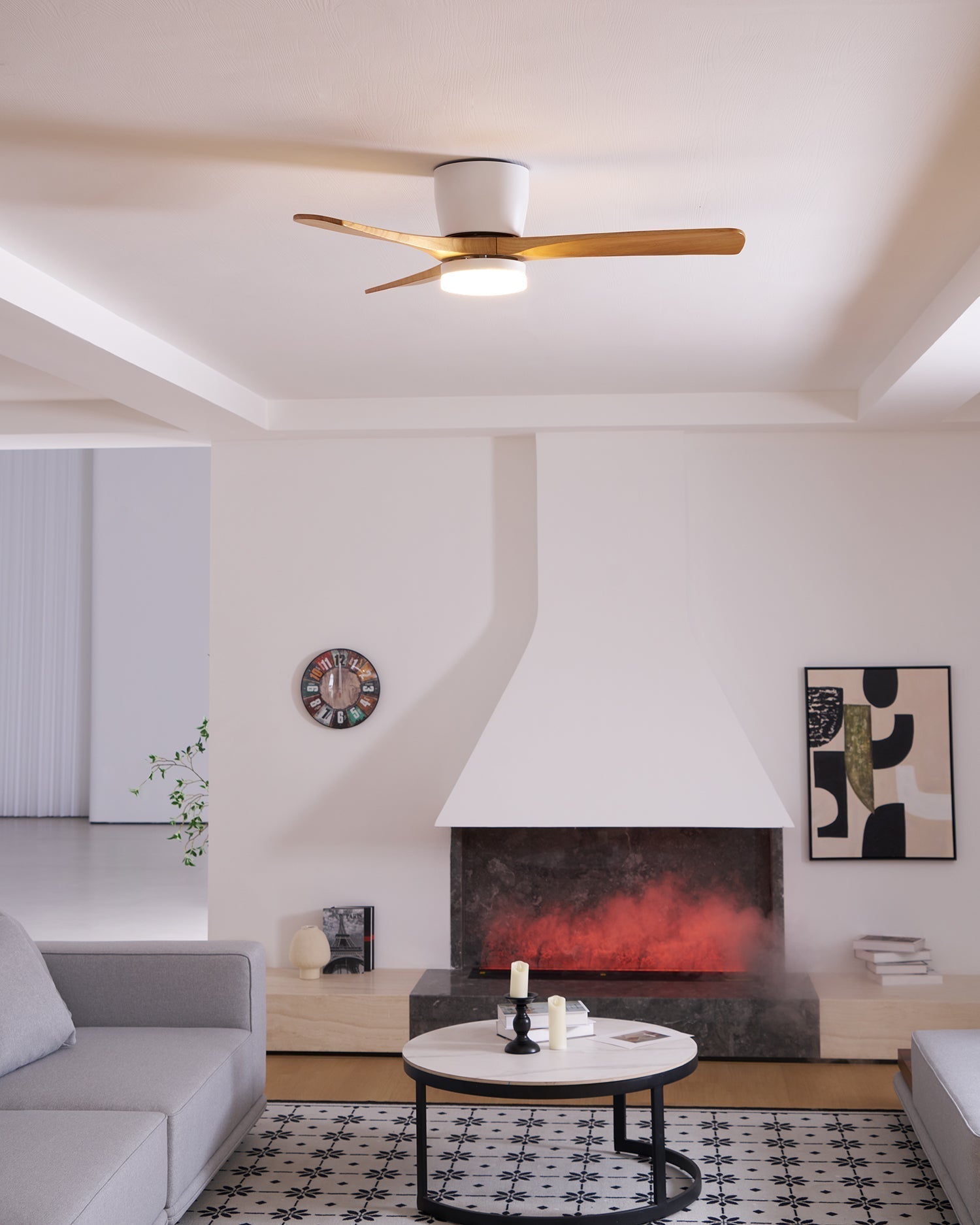 Nordic Wooden 42"/48"/52" Ceiling Fan Light by FIFTH & BEAM — product view 29