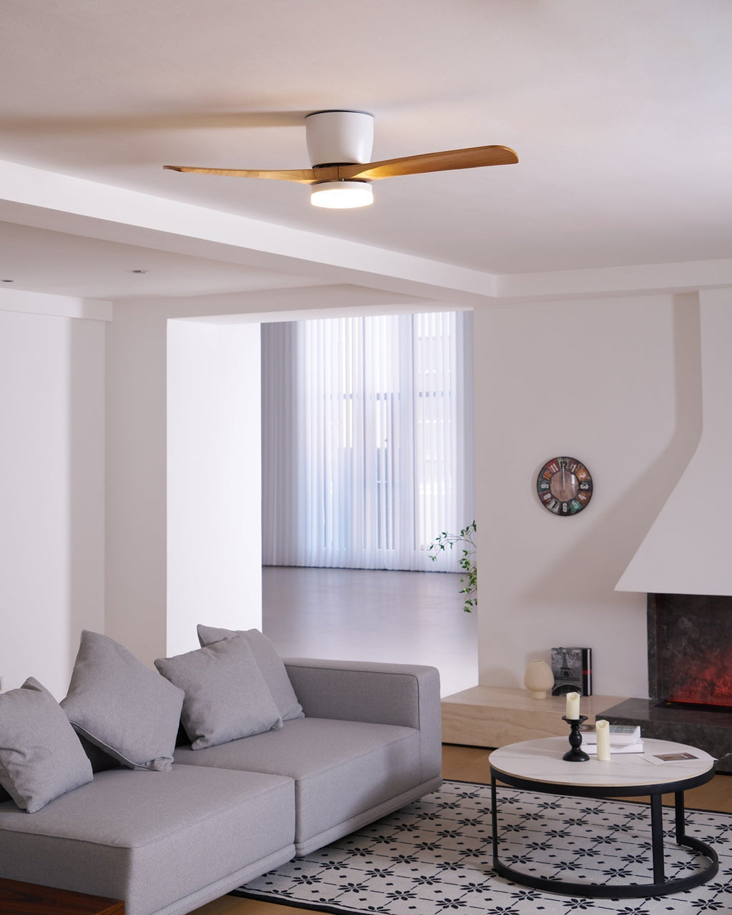 Nordic Wooden 42"/48"/52" Ceiling Fan Light by FIFTH & BEAM — product view 30