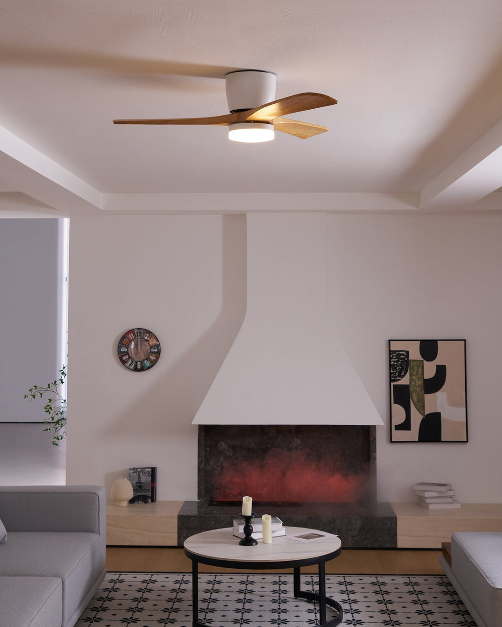 Nordic Wooden 42"/48"/52" Ceiling Fan Light by FIFTH & BEAM — product view 33