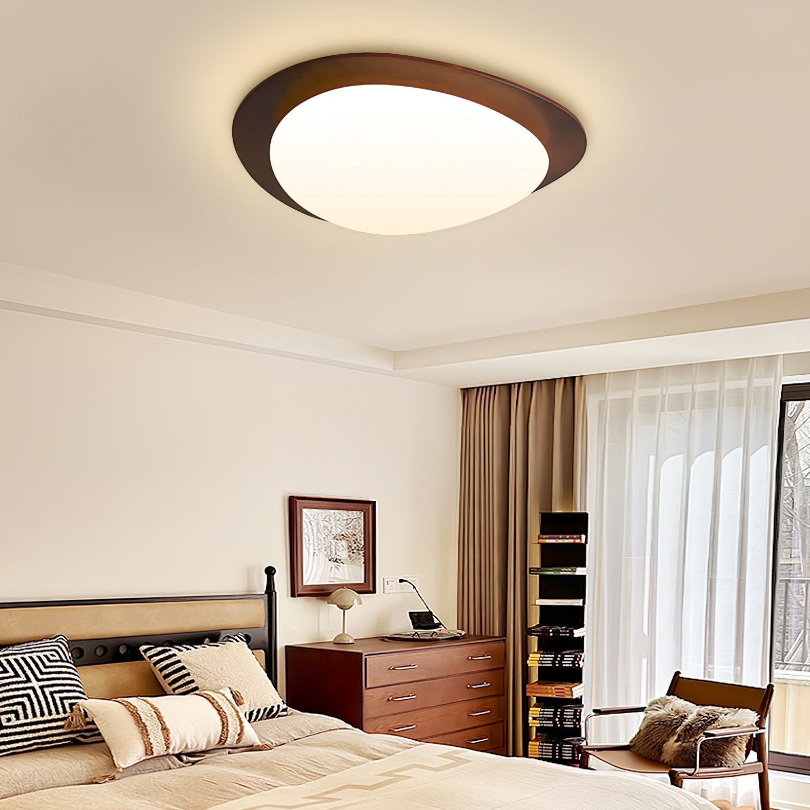 Pebble Walnut Ceiling Light by FIFTH & BEAM — product view 2