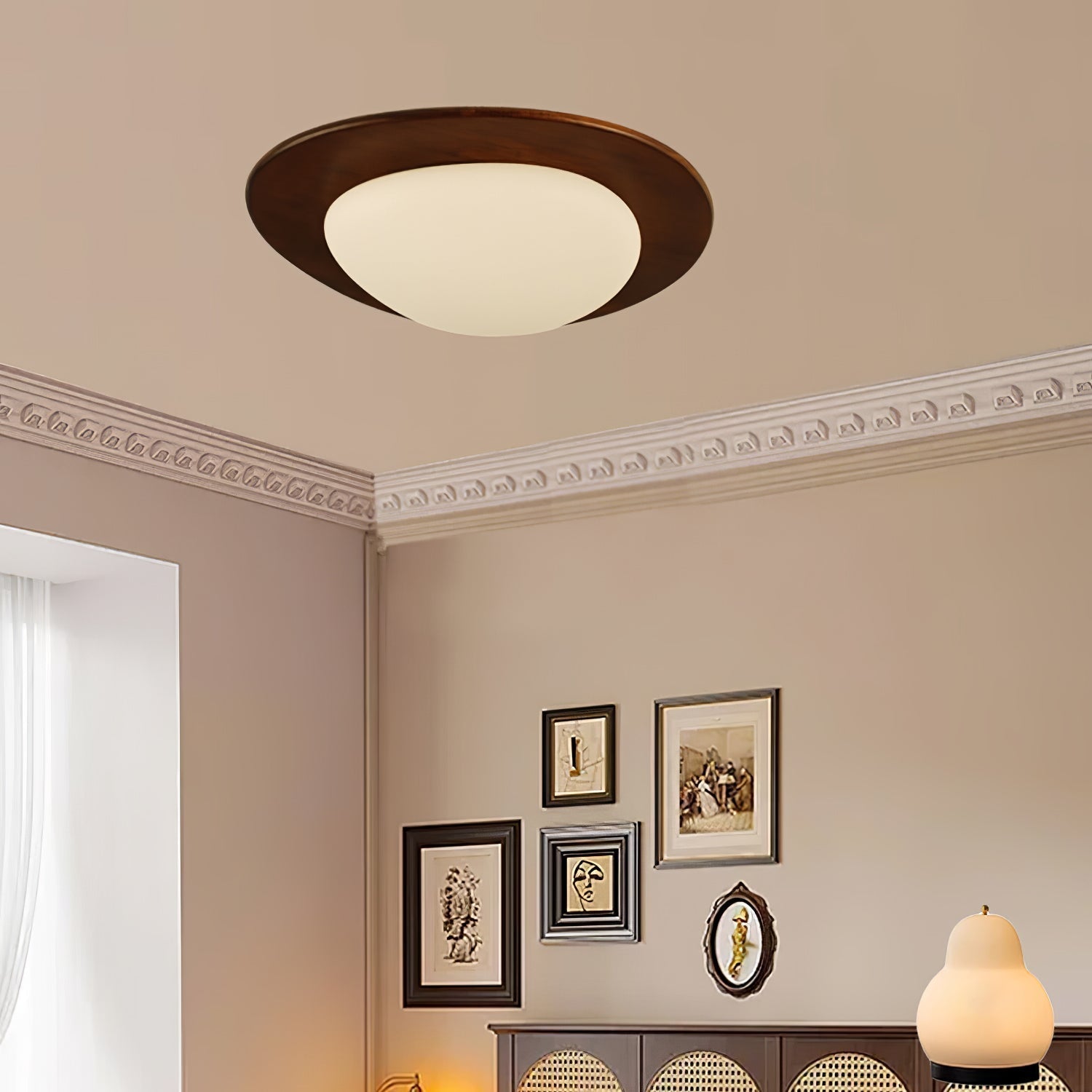 Pebble Wooden Ceiling Light by FIFTH & BEAM — product view 2