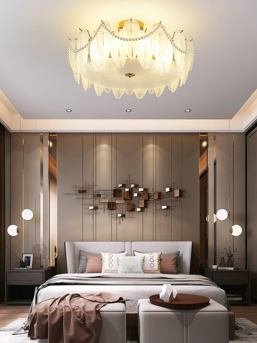 Retro Feather Ceiling Lamp by FIFTH & BEAM — product view 9