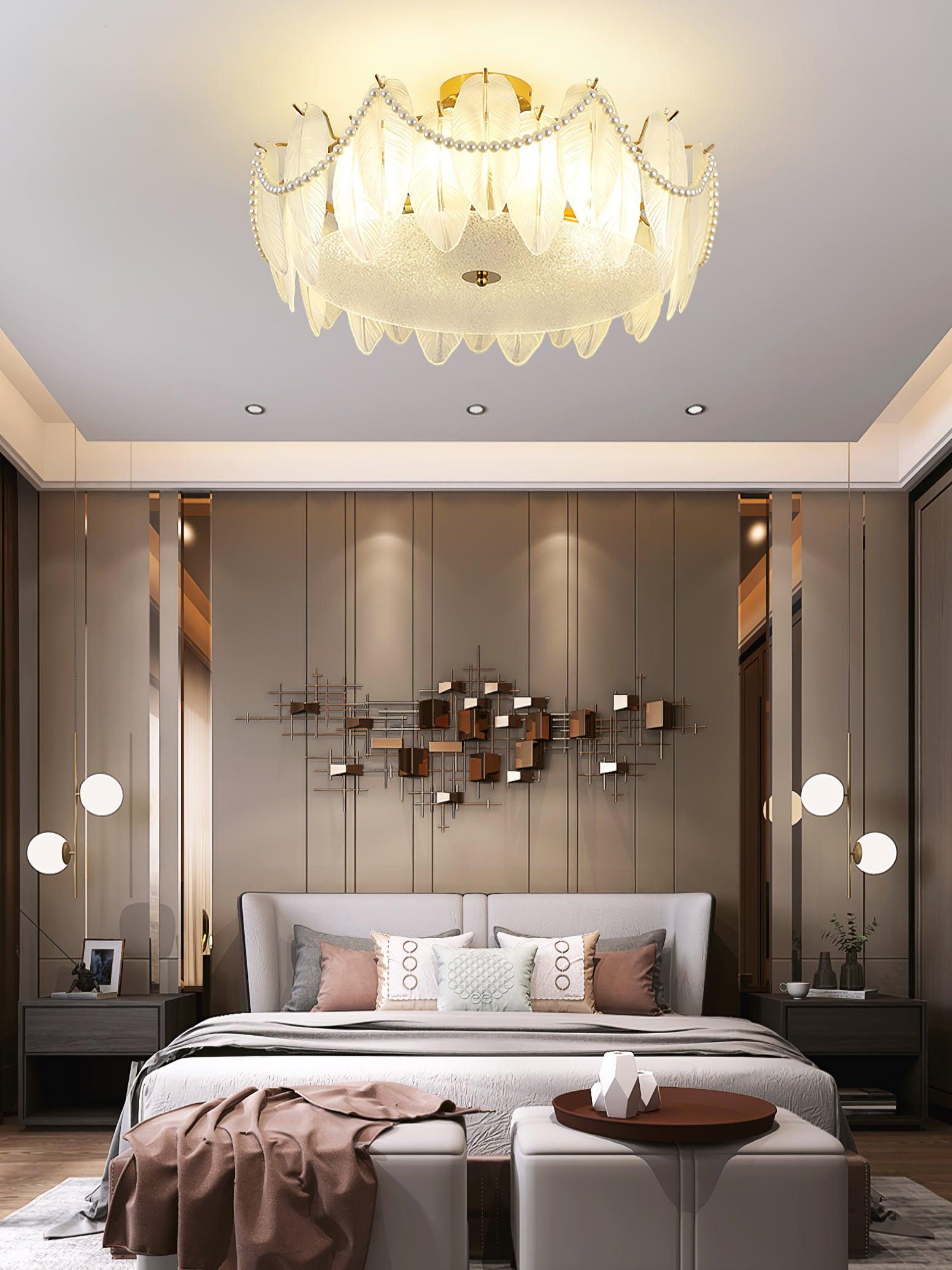 Retro Feather Ceiling Lamp by FIFTH & BEAM — product view 9