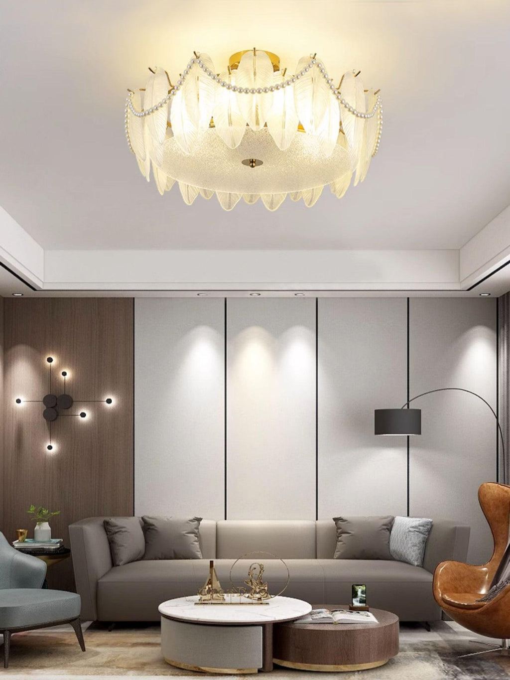 Retro Feather Ceiling Lamp by FIFTH & BEAM — product view 16