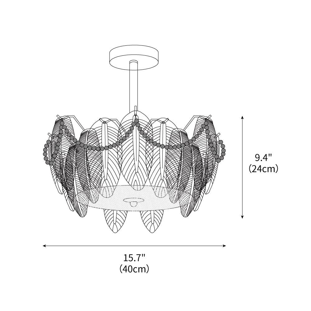 Retro Feather Ceiling Lamp by FIFTH & BEAM — product view 3