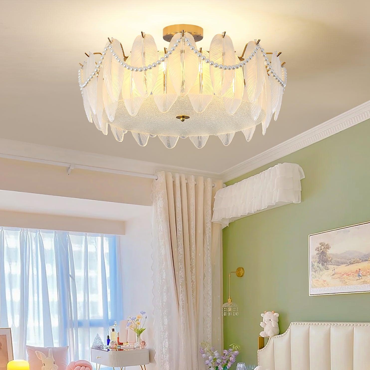 Retro Feather Ceiling Lamp by FIFTH & BEAM — product view 2