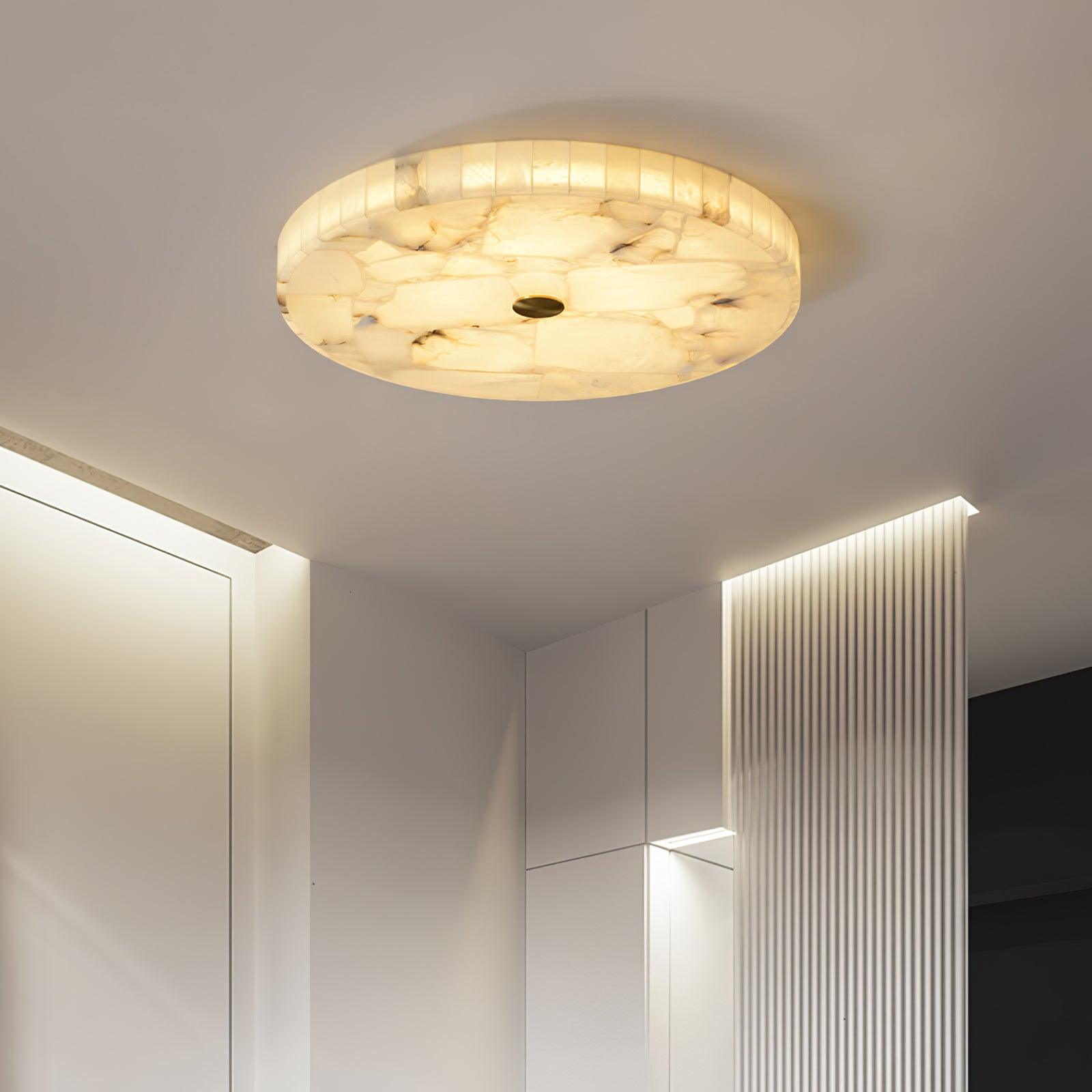 Round Alabaster Ceiling Lamp by FIFTH & BEAM — product view 2
