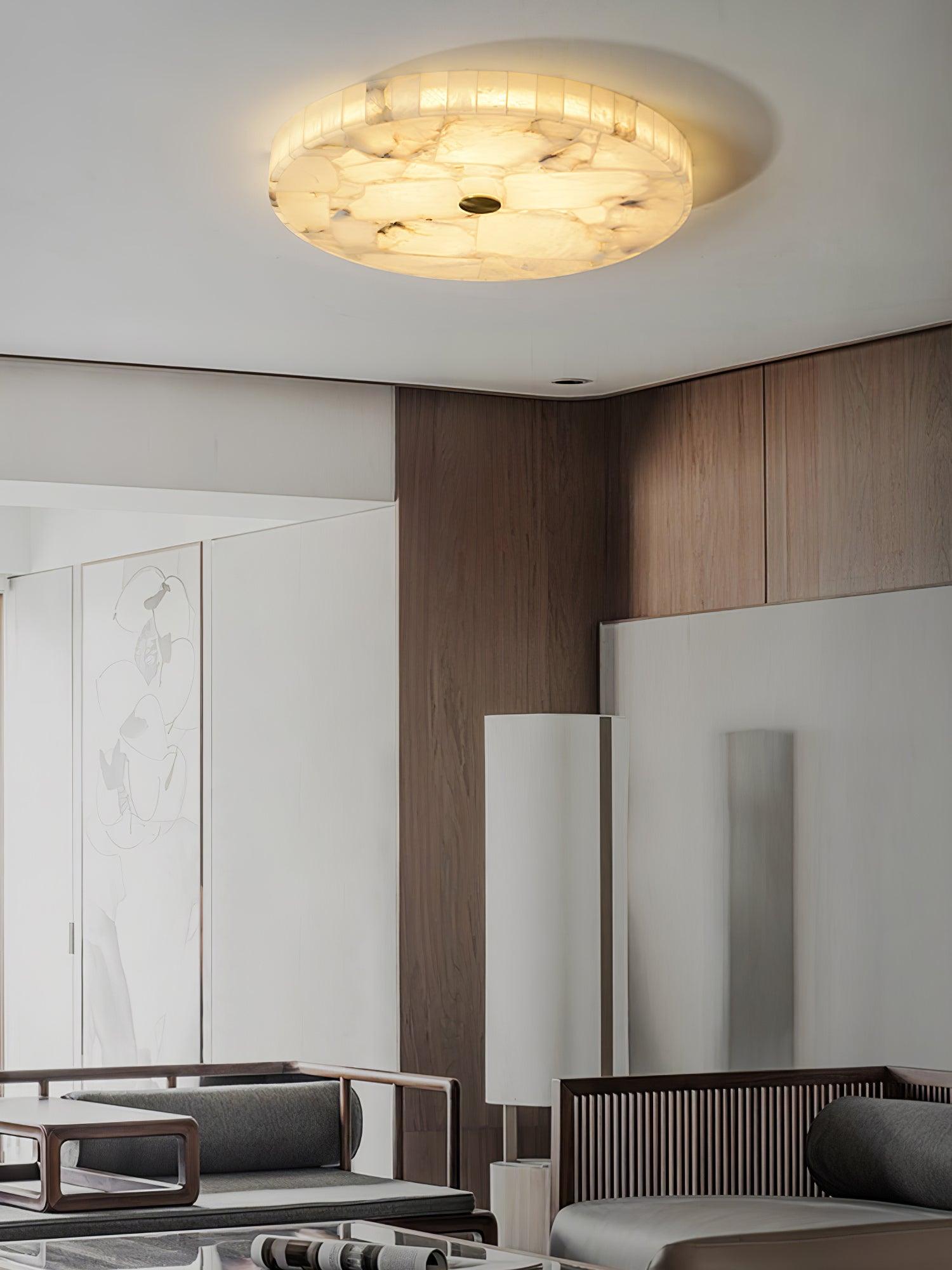Round Alabaster Ceiling Lamp by FIFTH & BEAM — product view 6