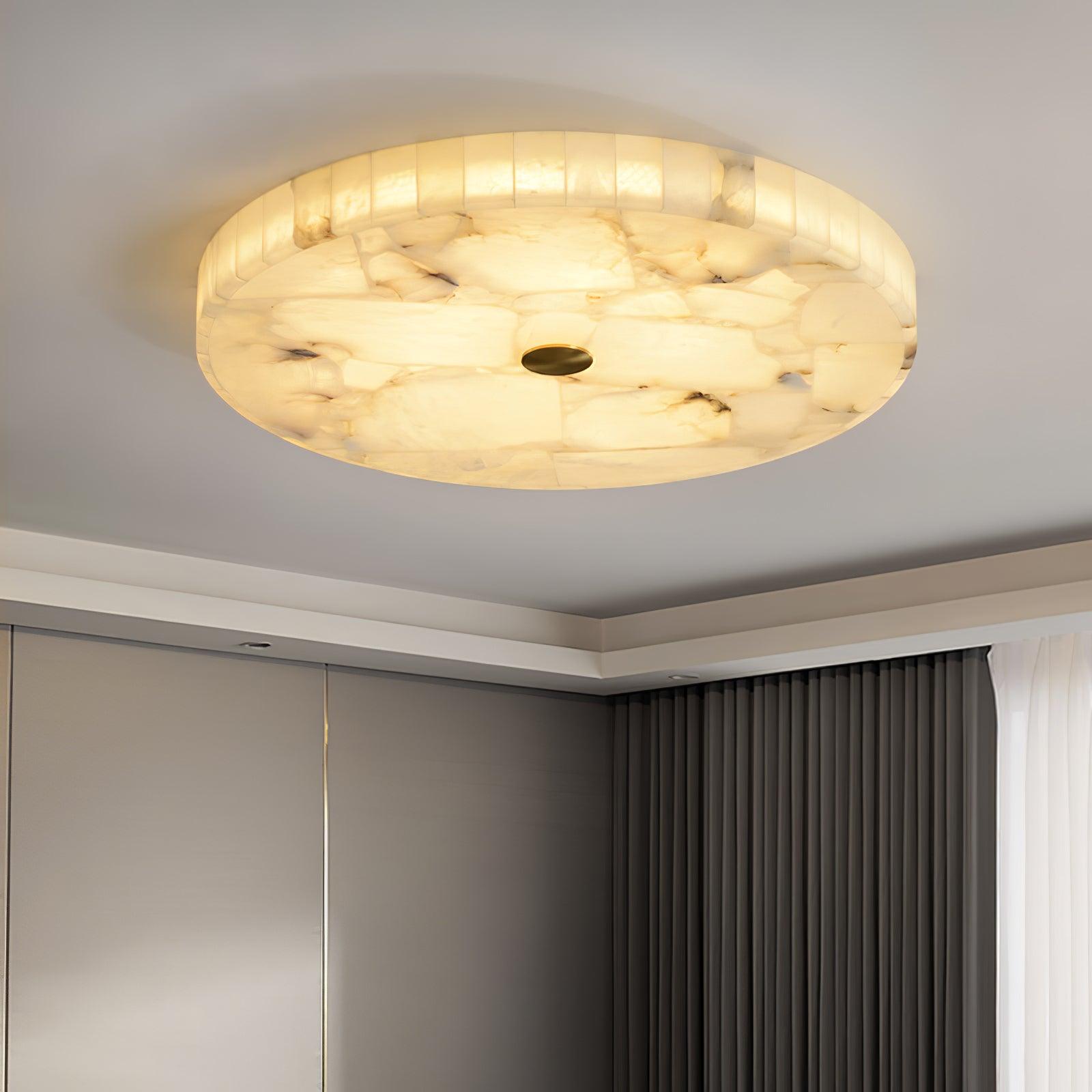 Round Alabaster Ceiling Lamp by FIFTH & BEAM — product view 3