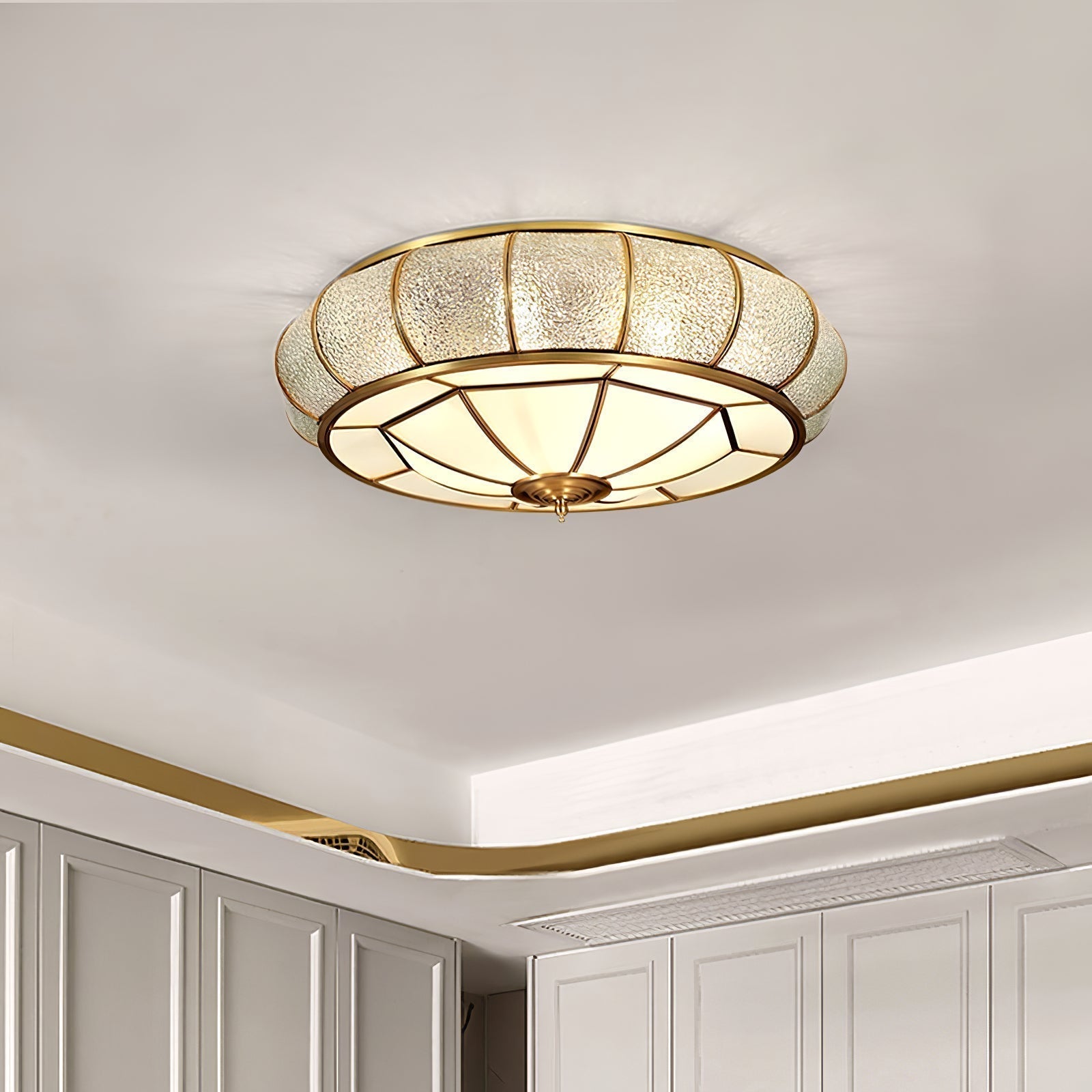 Round Textured Glass Ceiling Light by FIFTH & BEAM — product view 25