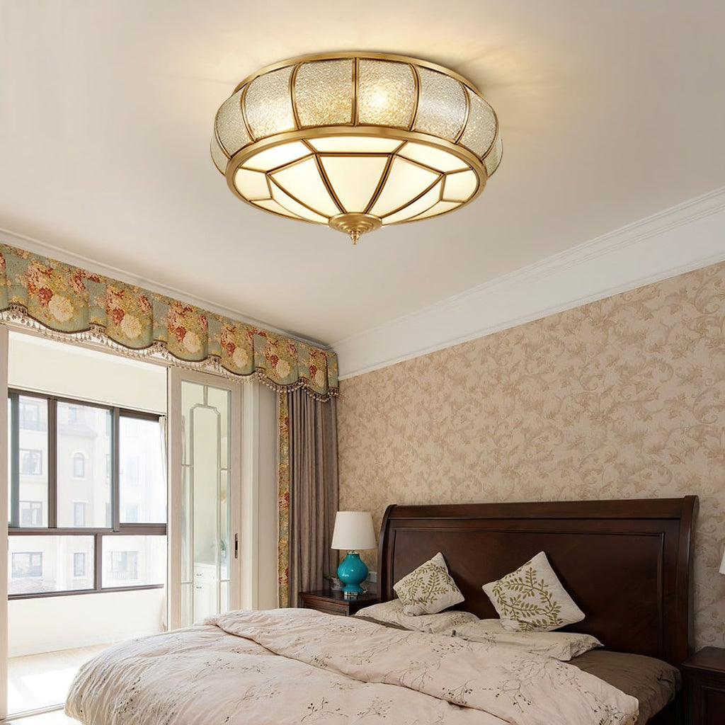 Round Textured Glass Ceiling Light by FIFTH & BEAM — product view 9