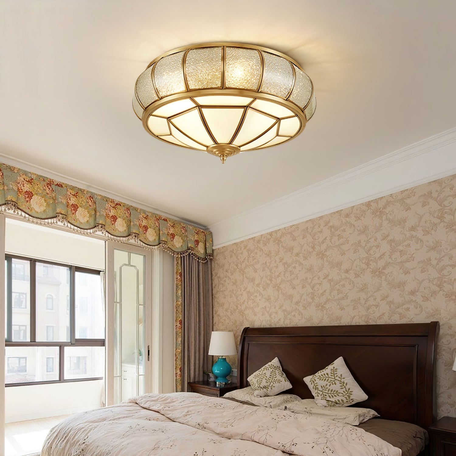 Round Textured Glass Ceiling Light by FIFTH & BEAM — product view 22