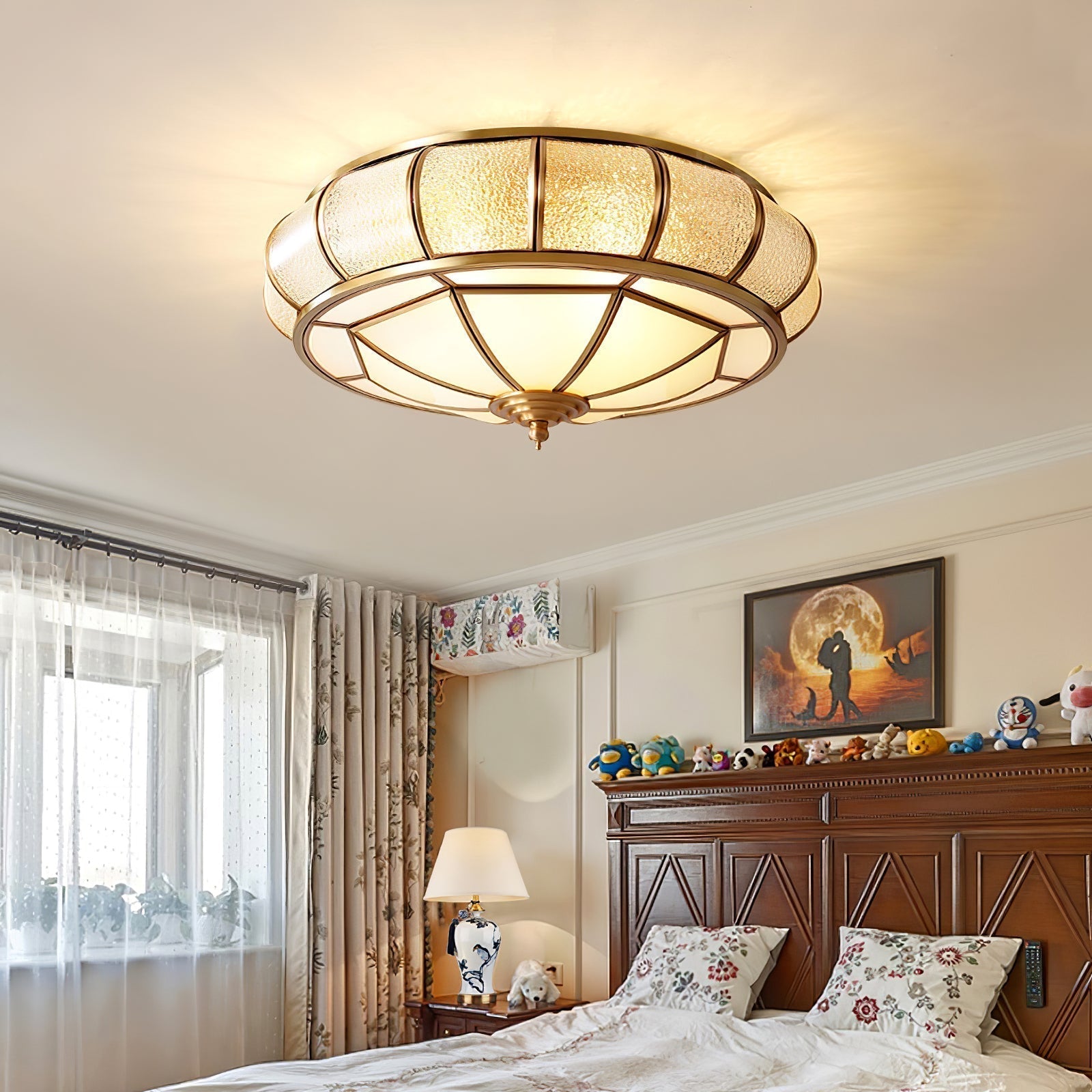 Round Textured Glass Ceiling Light by FIFTH & BEAM — product view 10