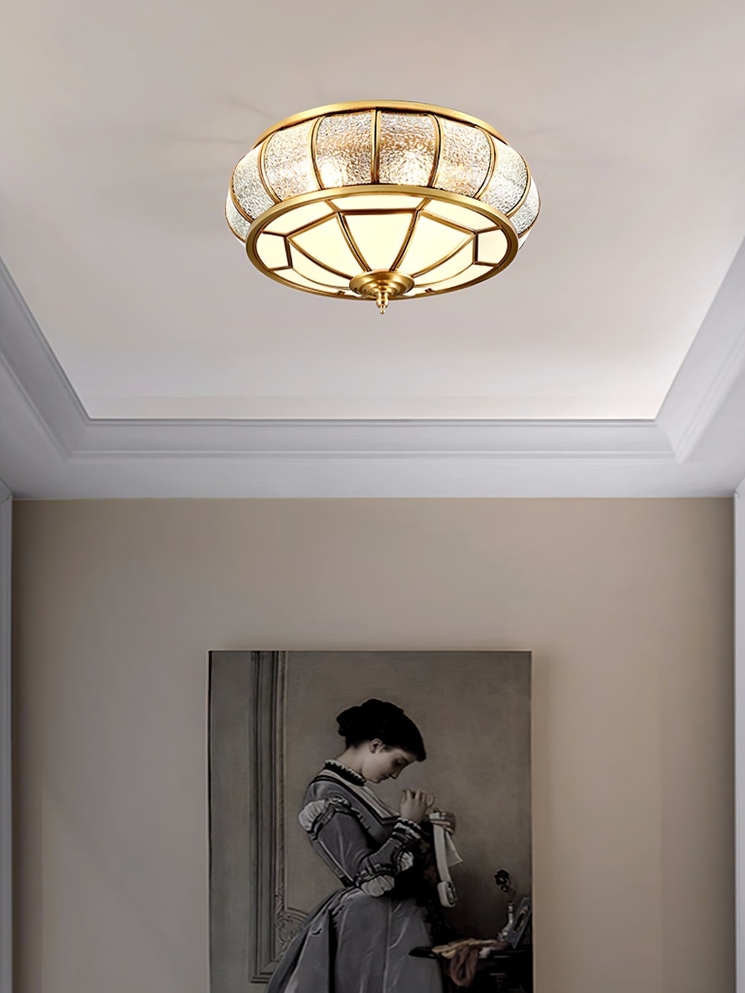 Round Textured Glass Ceiling Light by FIFTH & BEAM — product view 18