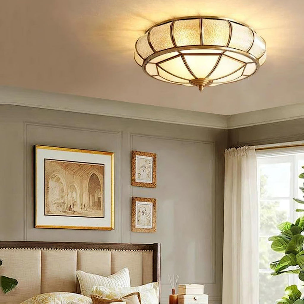 Round Textured Glass Ceiling Light by FIFTH & BEAM — product view 16