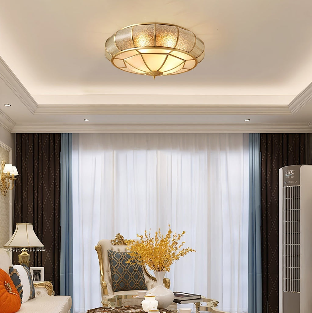 Round Textured Glass Ceiling Light by FIFTH & BEAM — product view 2
