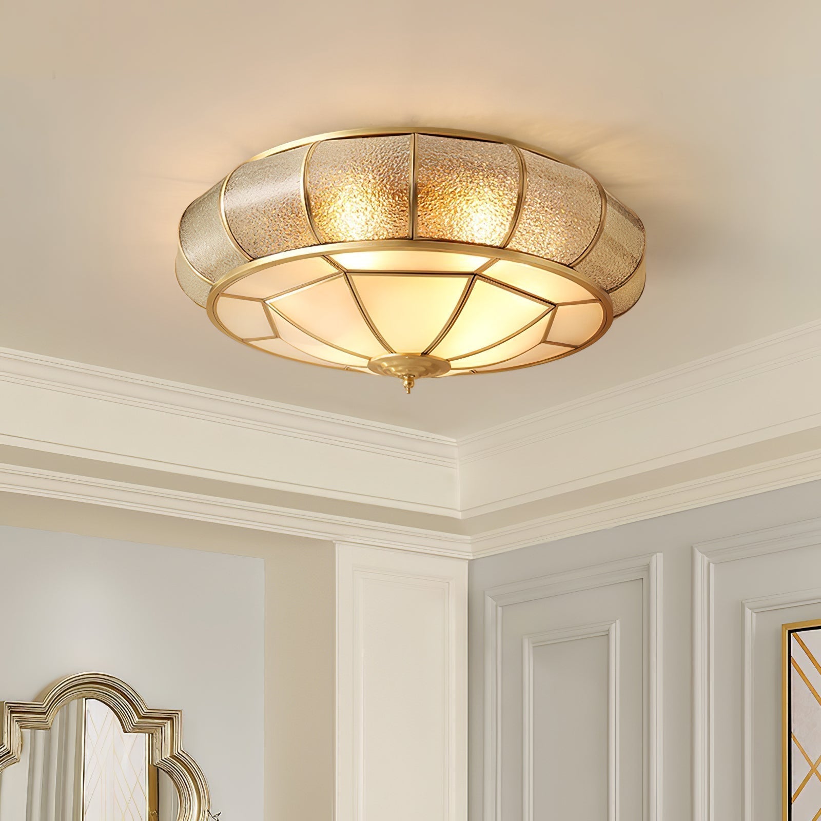 Round Textured Glass Ceiling Light by FIFTH & BEAM — product view 23