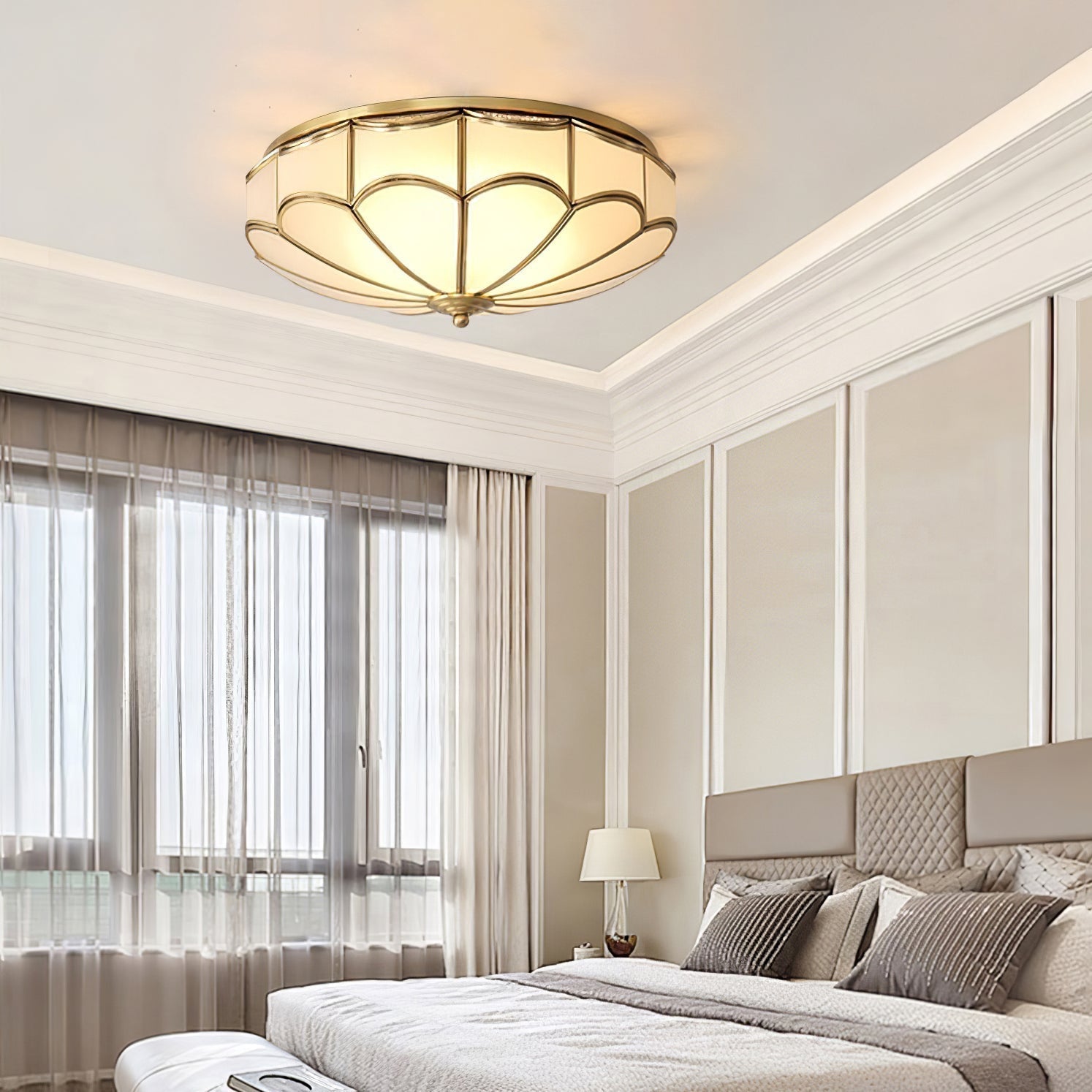 Scalloped Flush Ceiling Light by FIFTH & BEAM — product view 9